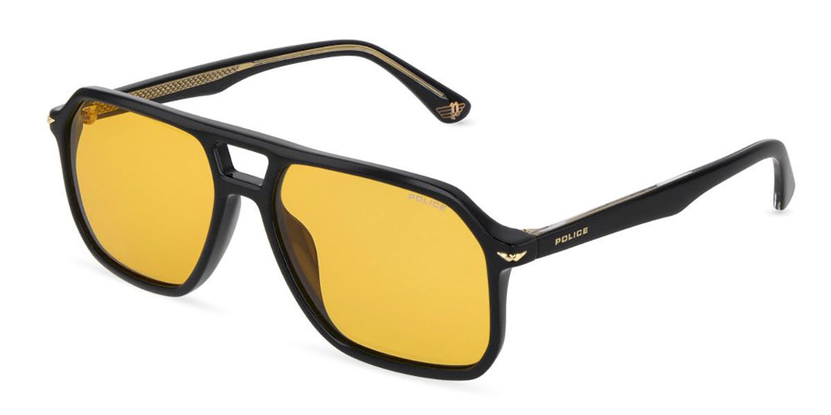 Police SPLN21 CHAMP 8 700G, Black frame, Yellow lenses