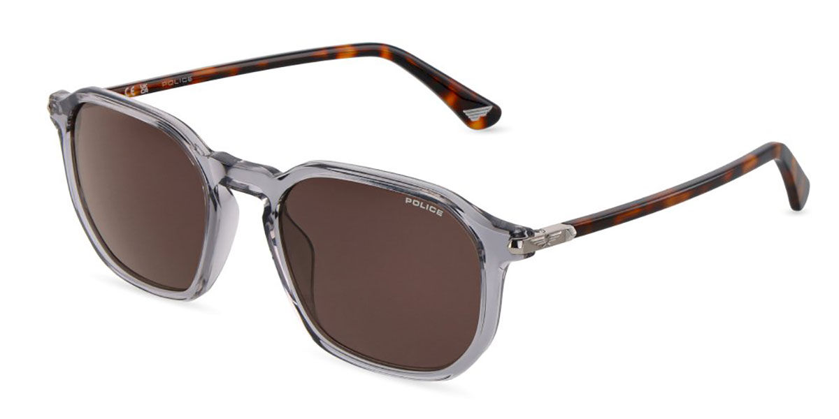 Police SPLU69 ROADIE 8 04G0, Grey frame, Brown lenses