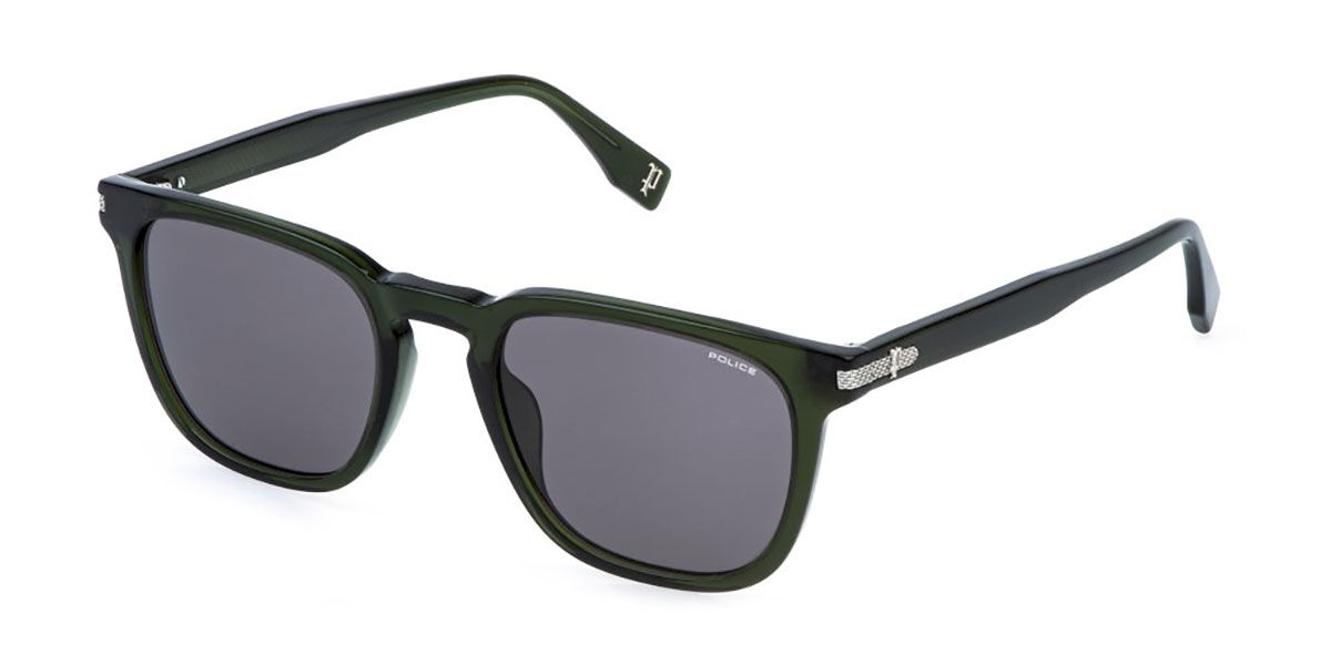 Police SPLR74 GRIND 1 06W5, Green frame, Smoke Grey lenses