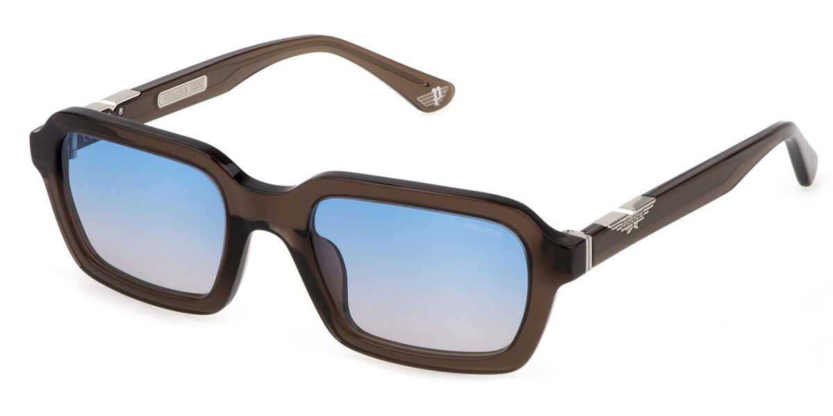 Police SPLL14 ORIGINS 57 0T88, Brown frame, Gradient Smoke Blue lenses