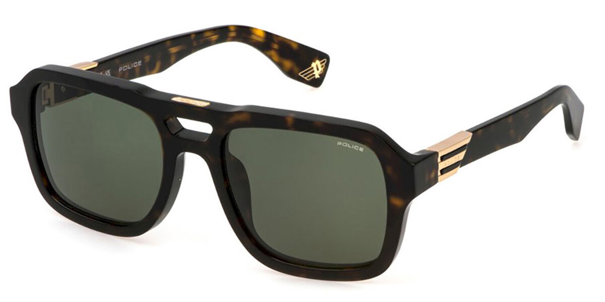Police SPLN65 FOREVER 2 0722, Tortoiseshell frame, Green lenses