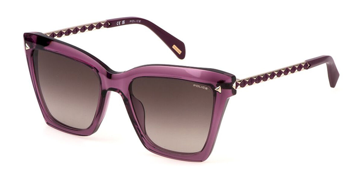 Police SPLN62 SPHINX 1 09PX, Purple frame, Gradient Brown lenses
