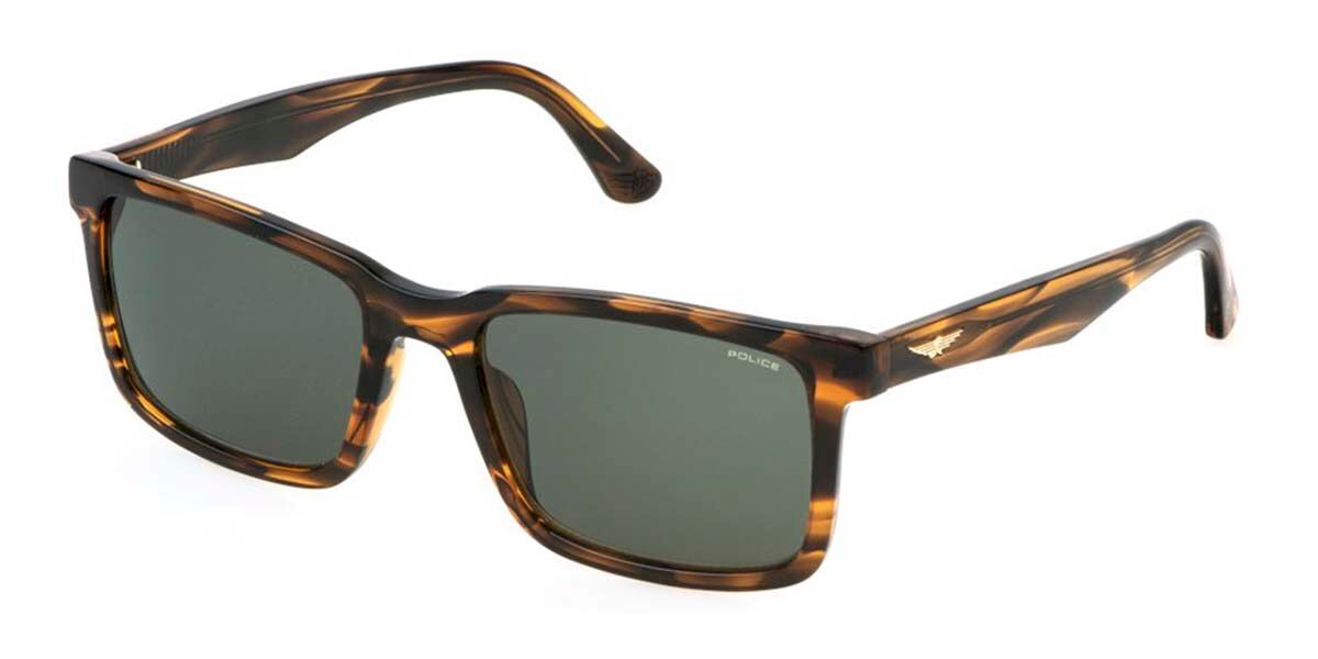 Police SPLP21 ORIGINS LITE 30 0836, Brown frame, Green lenses