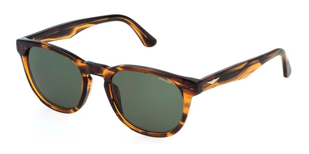 Police SPLP22 ORIGINS LITE 31 0836, Brown frame, Green lenses