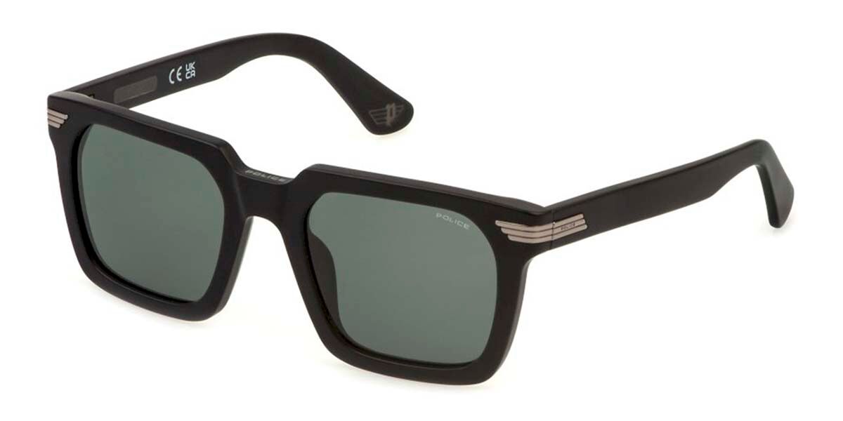 Police SPLP29 FORTY 2 703Y, Black frame, Grey/Green lenses