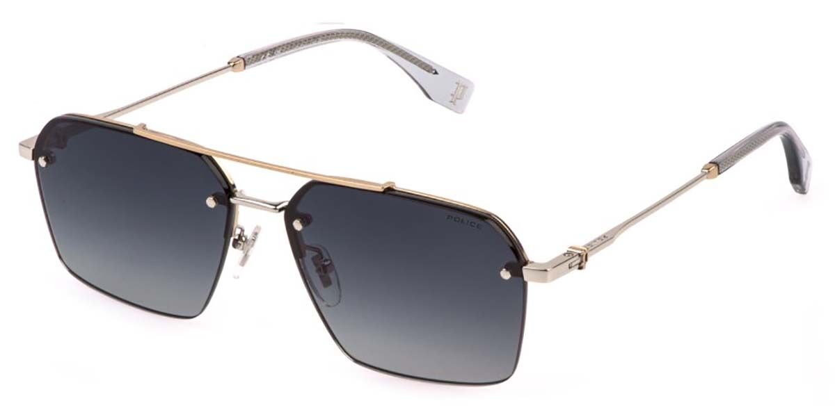 Police SPLQ90 FORCE 9 0340, Gold frame, Smoke Gradient Grey lenses