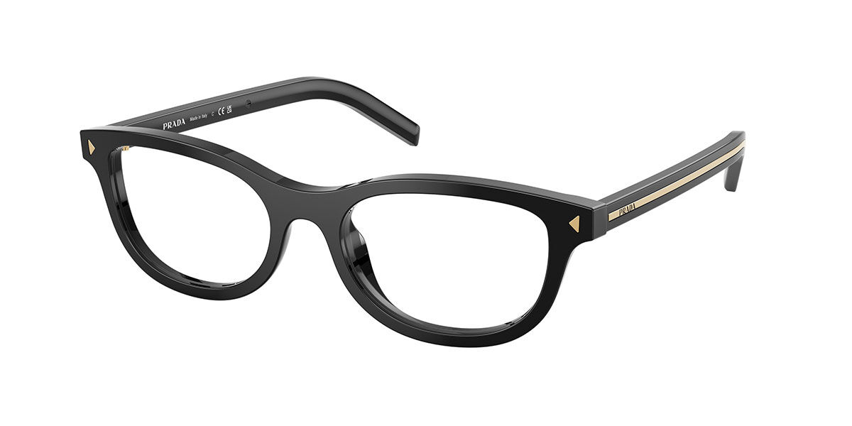 Prada PR D01VU 16K1O1 Women's Eyeglasses Black Size 52 (Frame Only) - Blue Light Block Available
