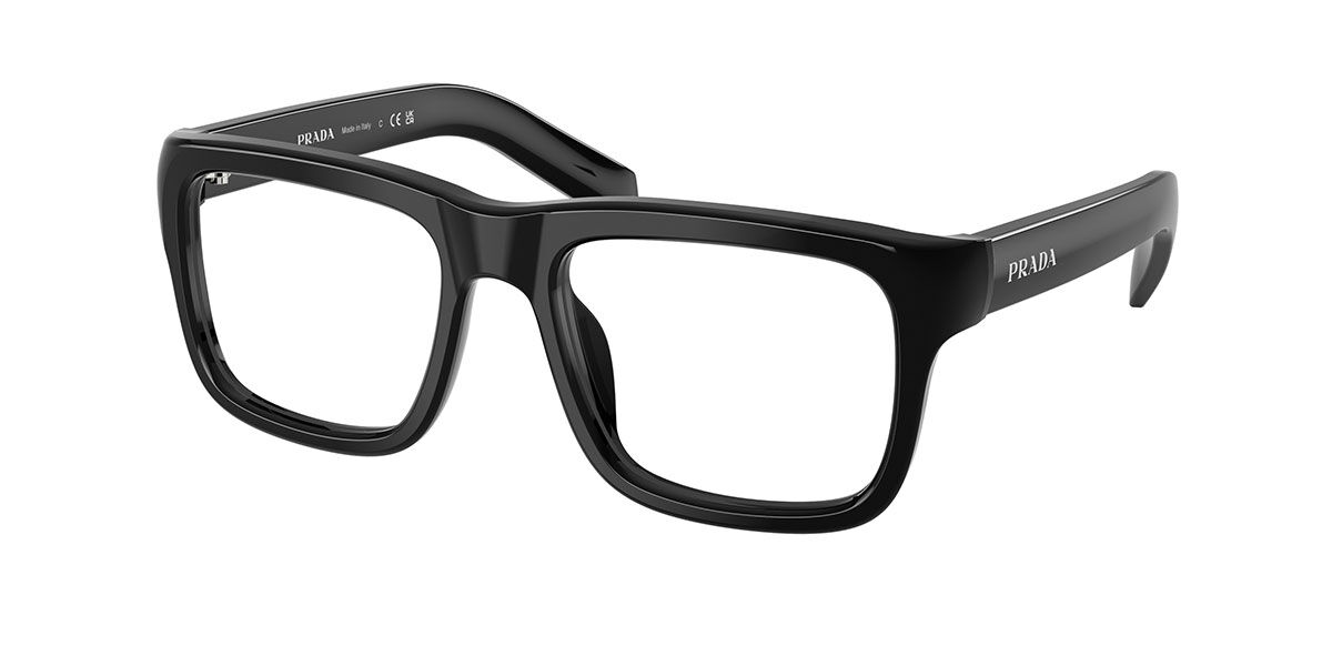 Prada PR D02V 16K1O1 Men's Eyeglasses Black Size 52 (Frame Only) - Blue Light Block Available