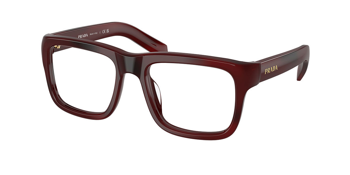 Prada PR D02V 25J1O1 Men's Eyeglasses Burgundy Size 52 (Frame Only) - Blue Light Block Available