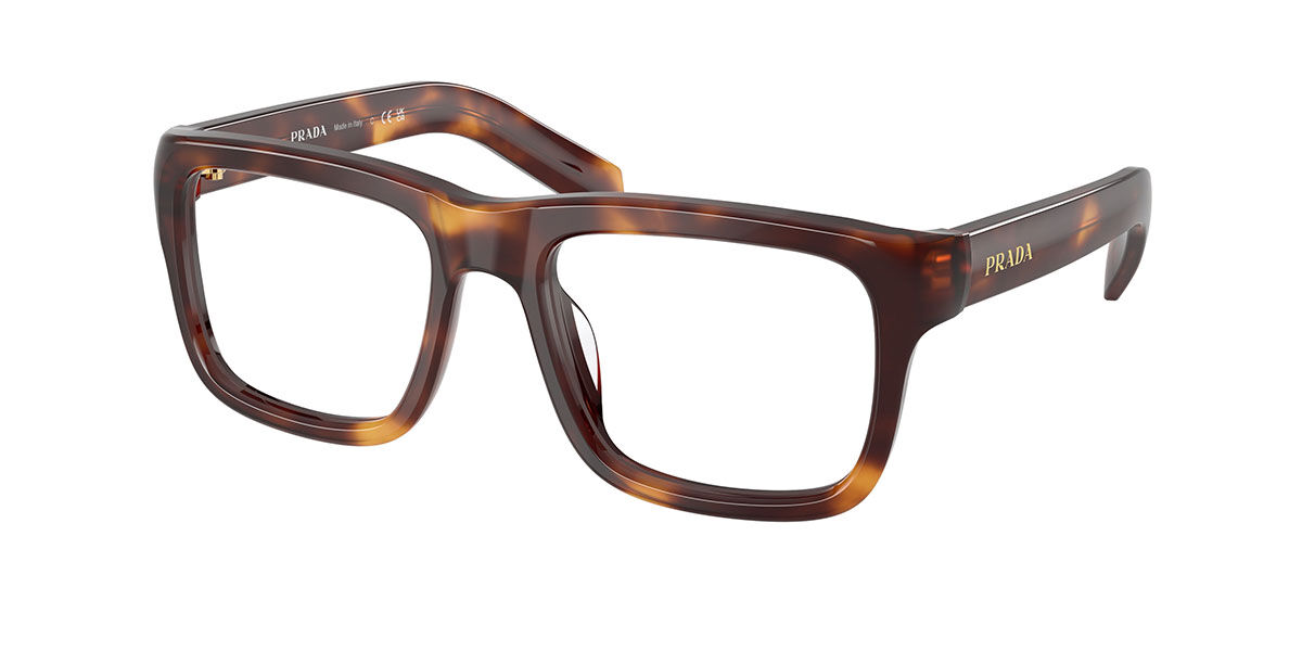Prada PR D02V 15W1O1 Men's Eyeglasses Tortoiseshell Size 52 (Frame Only) - Blue Light Block Available