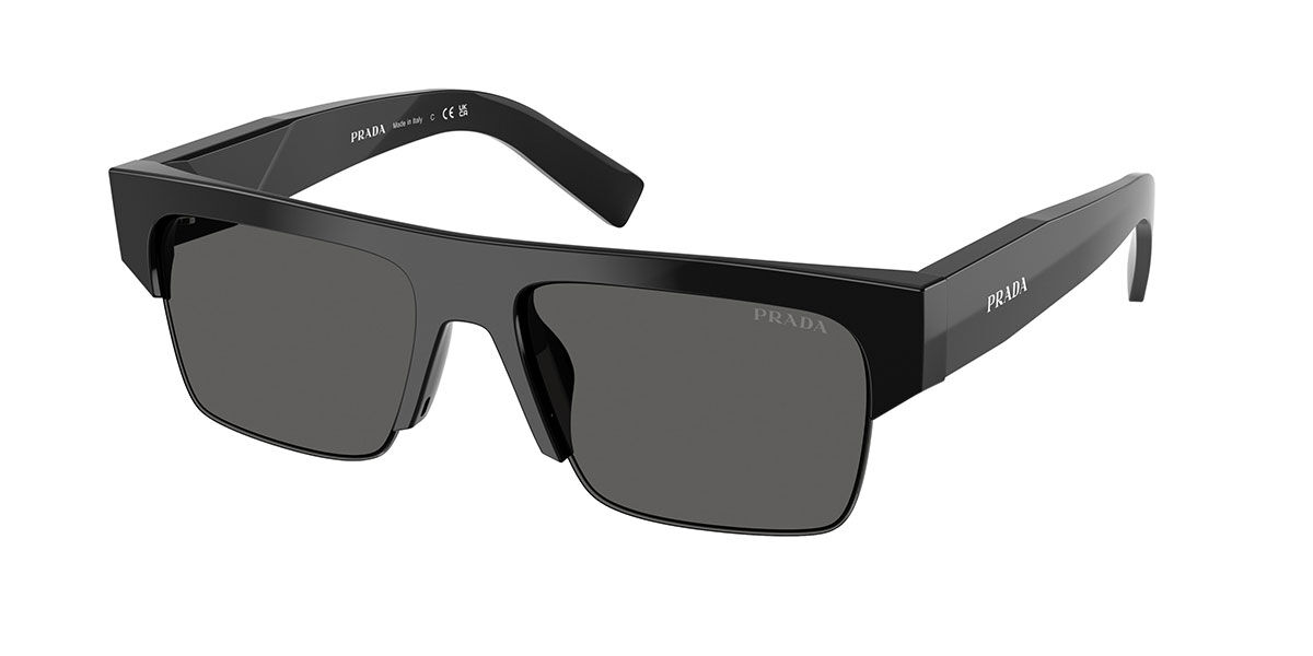 Prada PR D12SU 16K20Z, Black frame, Slate/Anti-glare Grey lenses