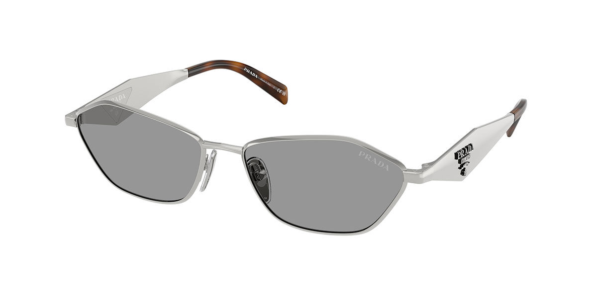 Prada PR D50S 1BC50Q, Silver frame, Grey lenses