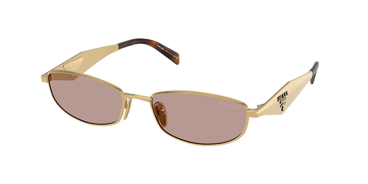 Prada PR D51S 5AK20I, Gold frame, Light Purple/Brown lenses