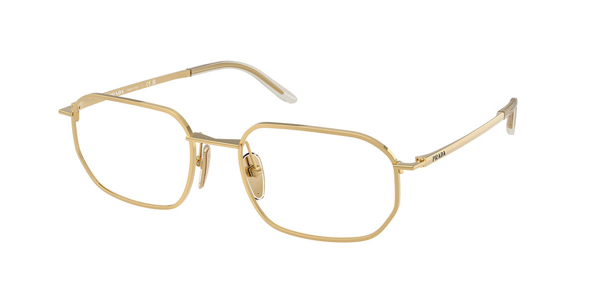 Prada PR D51V 5AK1O1 Men's Eyeglasses Gold Size 52 (Frame Only) - Blue Light Block Available