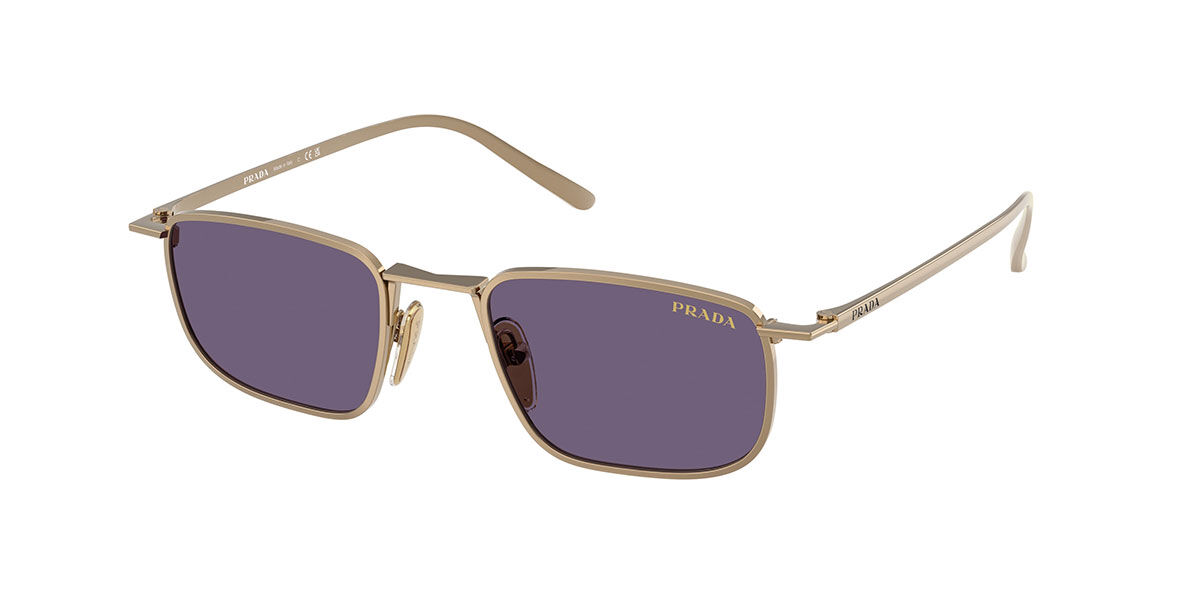 Prada PR D52S 7OE70W, Gold frame, Violet lenses