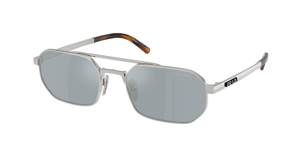 Prada PR D53S 1BC40X, Silver frame, Blue Mirror Silver lenses