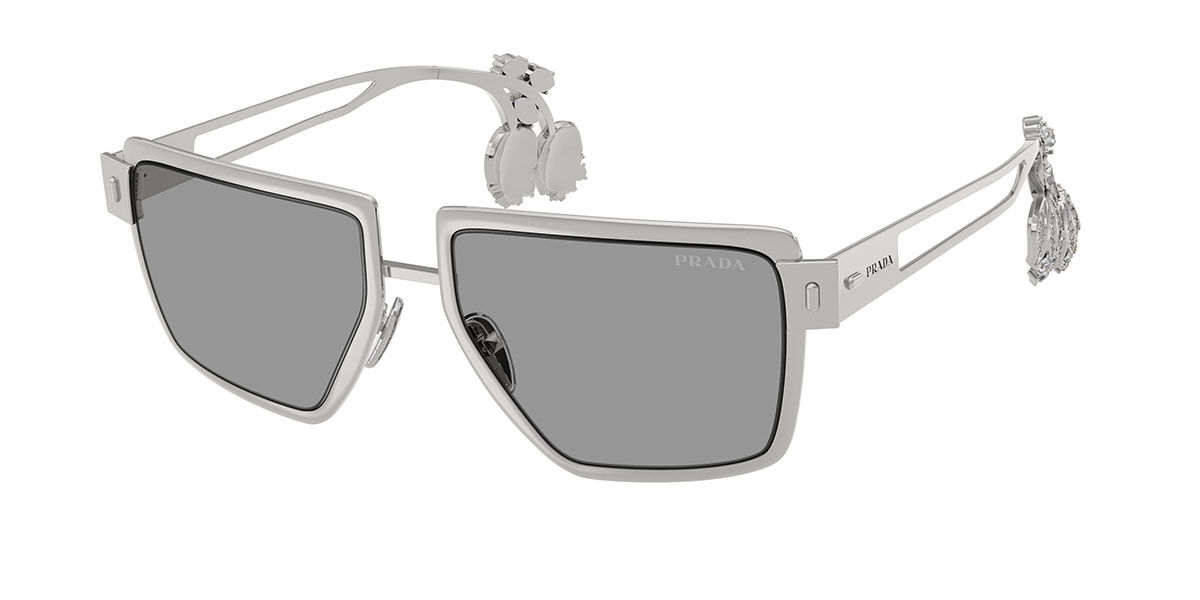 Prada PR D56S 1BC50Q, Silver frame, Grey lenses