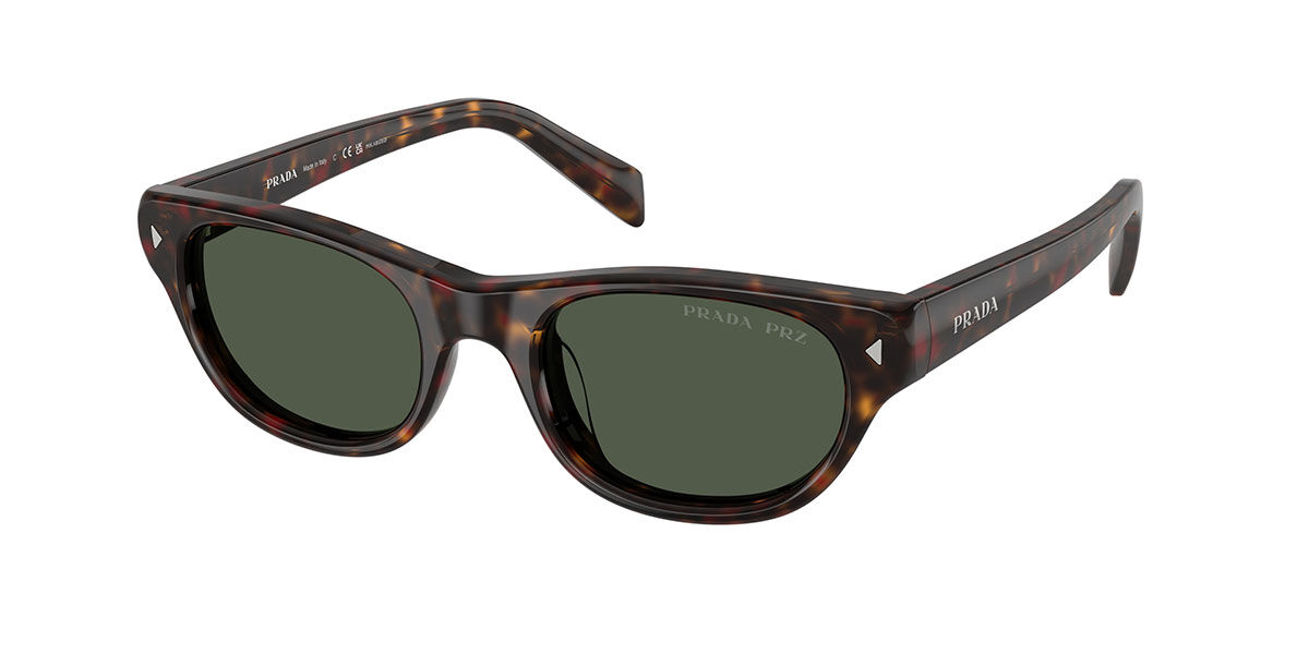 Prada PR C08SF Asian Fit Polarized 17N90V, Tortoiseshell frame, Dark Grey Polarized lenses