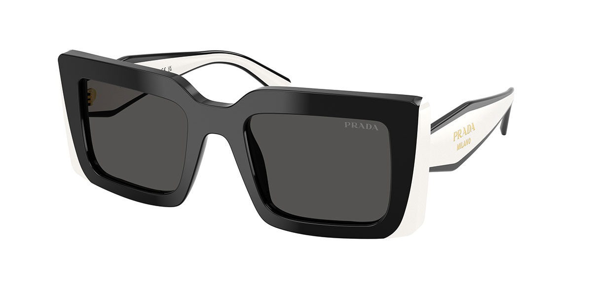 Prada PR D01SF Asian Fit 20G08Z, Black frame, Dark Grey lenses