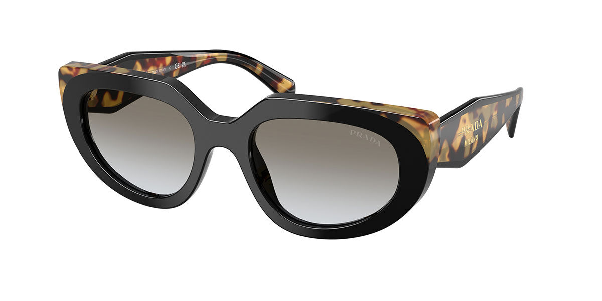 Prada PR D02SF Asian Fit 0CD80L, Black frame, Gradient Grey lenses