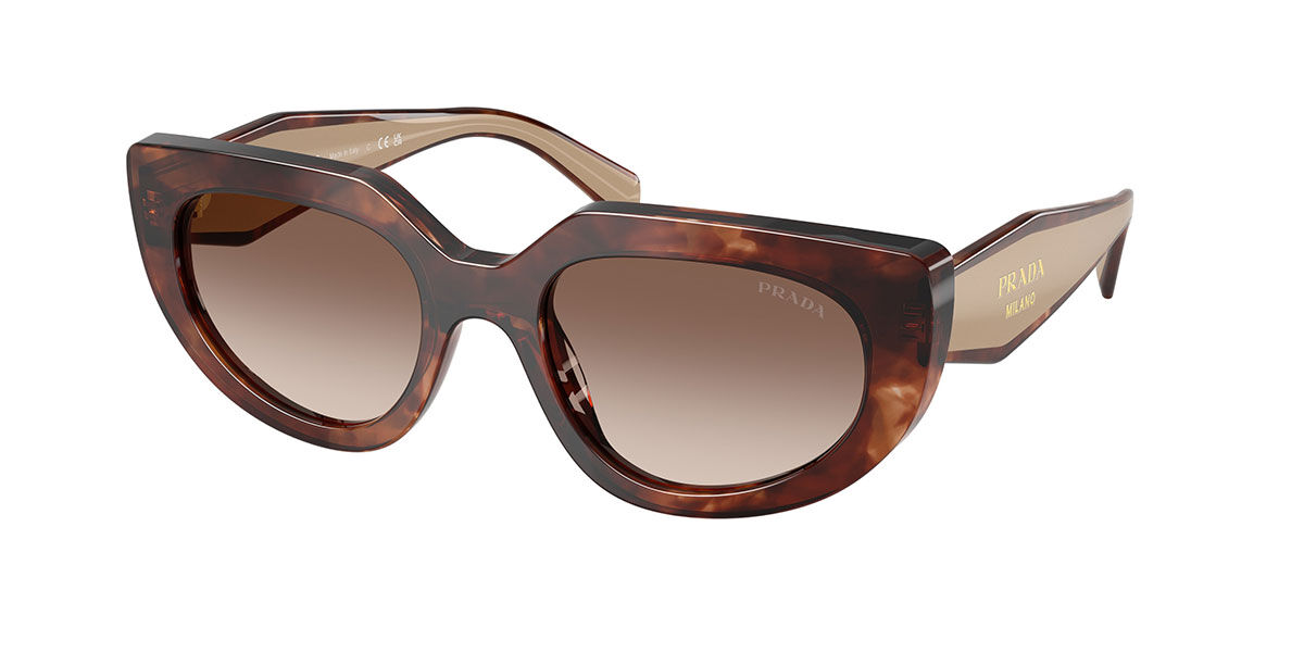 Prada PR D02SF Asian Fit 00K10S, Tortoiseshell frame, Gradient Brown lenses