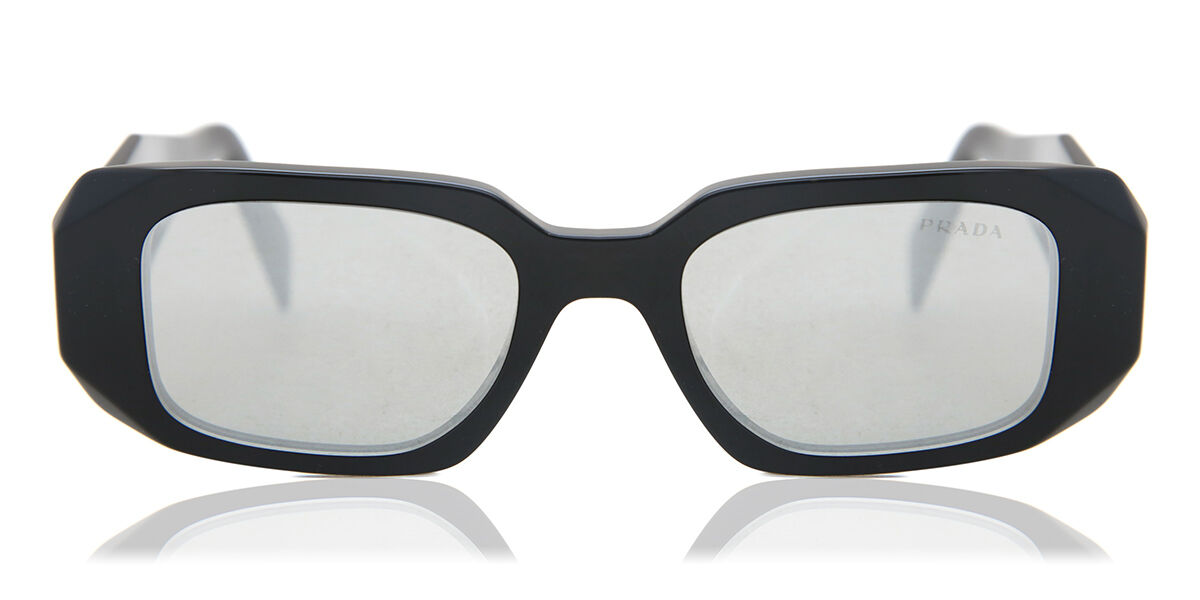 Prada PR 17WS Symbole 1AB2B0, Black frame, Light Grey Silver Mirror lenses