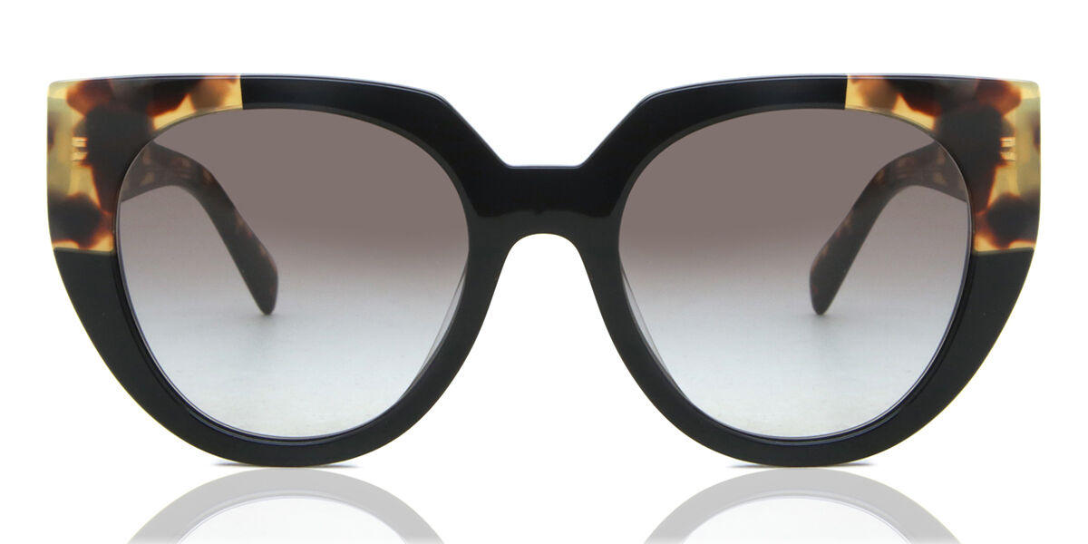 Prada PR 14WS 3890A7, Black frame, Gradient Grey lenses