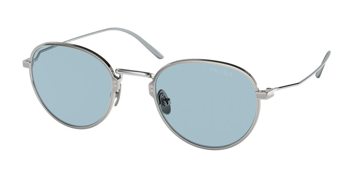 Prada PR 53WS 05Q05I, Silver frame, Blue lenses