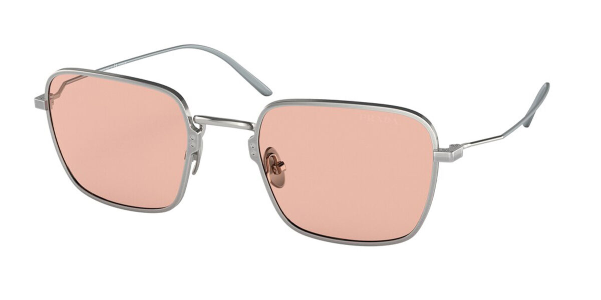 Prada PR 54WS 05Q03F, Silver frame, Pink lenses
