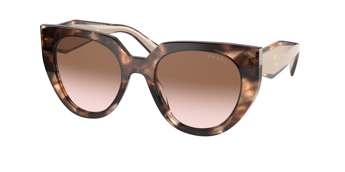 Prada PR 14WSF Asian Fit 01R0A6, Tortoiseshell frame, Brown lenses
