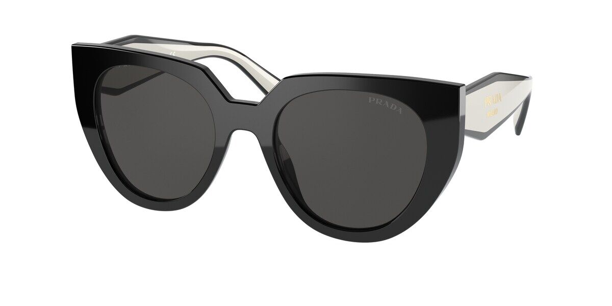 Prada PR 14WSF Asian Fit 09Q5S0, Black frame, Grey lenses