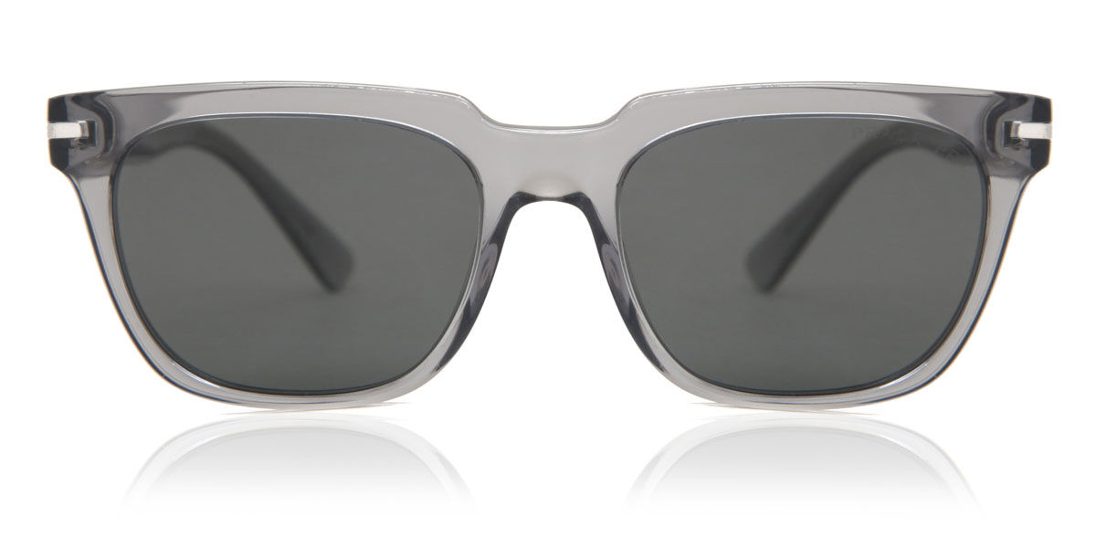 Prada PR 04YS Polarized 08U08G, Clear frame, Black lenses