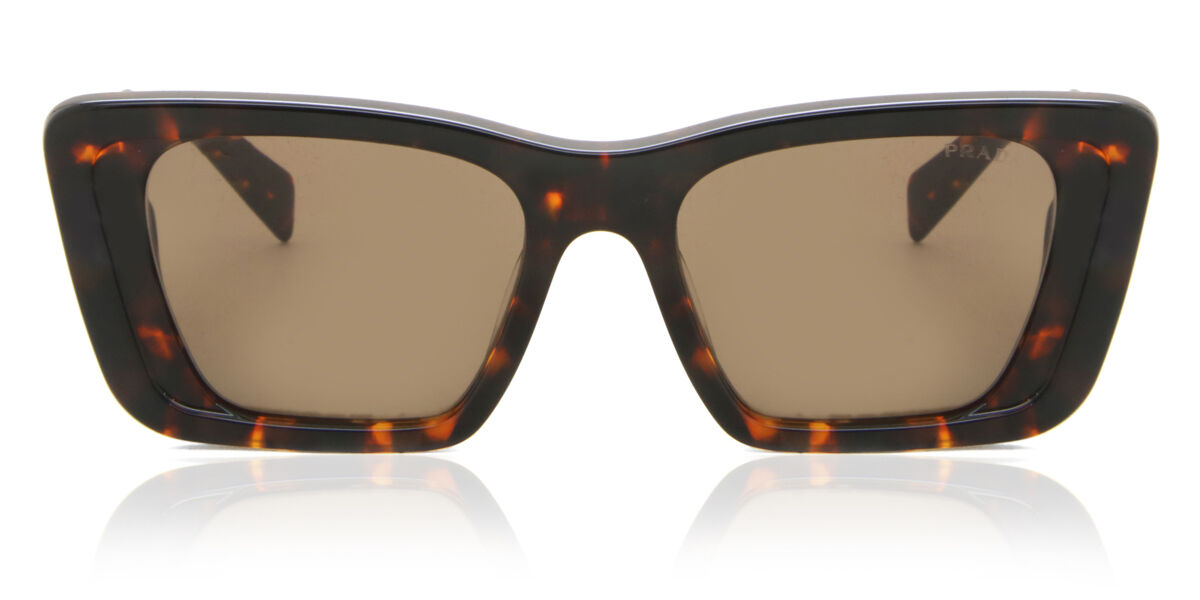 Prada PR 08YS Symbole 01V8C1, Tortoiseshell frame, Brown lenses