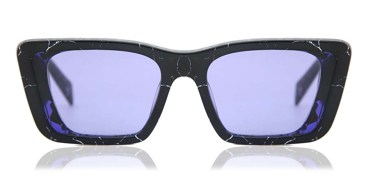 Prada PR 08YS Symbole 03V01O, Black frame, Violet lenses