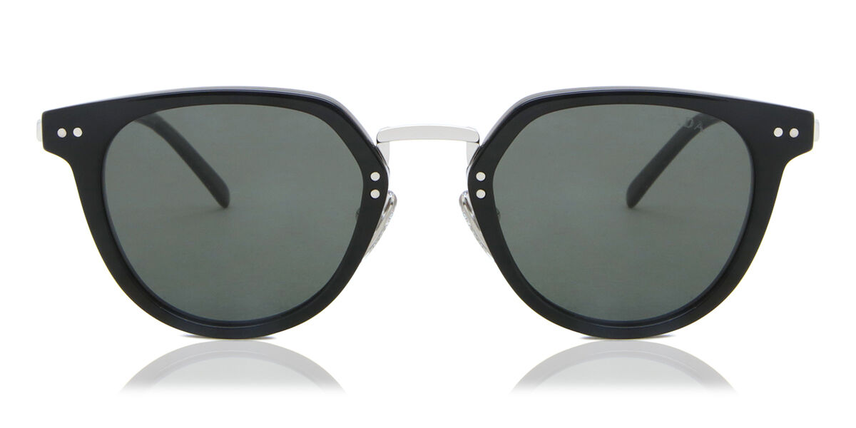 Prada PR 17YS Polarized 1AB03R, Black frame, Green lenses