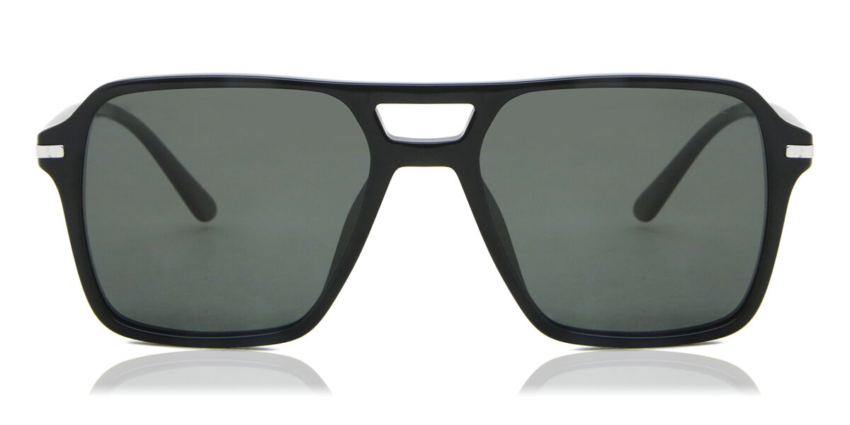 Prada PR 20YS Polarized 1AB03R, Black frame, Green lenses
