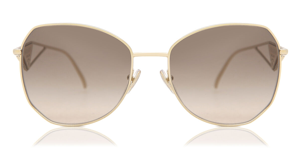 Prada PR 57YS ZVN3D0, Gold frame, Brown lenses