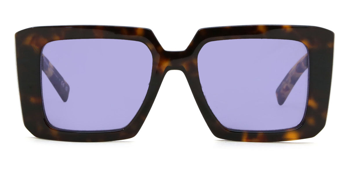 Prada PR 23YSF Asian Fit 2AU05Q, Tortoiseshell frame, Violet Internal Silver Mirror lenses