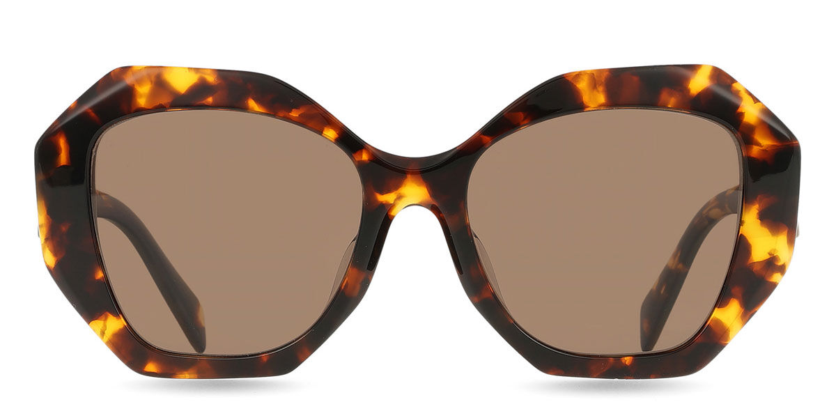 Prada PR 16WSF Asian Fit Polarized VAU05C, Tortoiseshell frame, Brown lenses