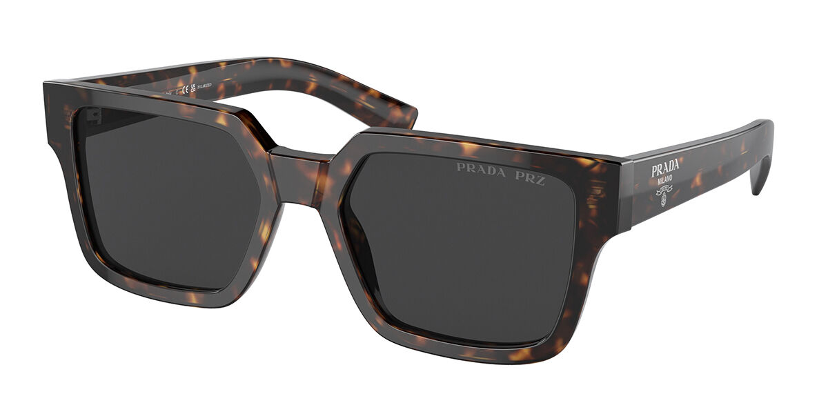 Prada PR 03ZSF Asian Fit Polarized 2AU08G, Tortoiseshell frame, Black lenses
