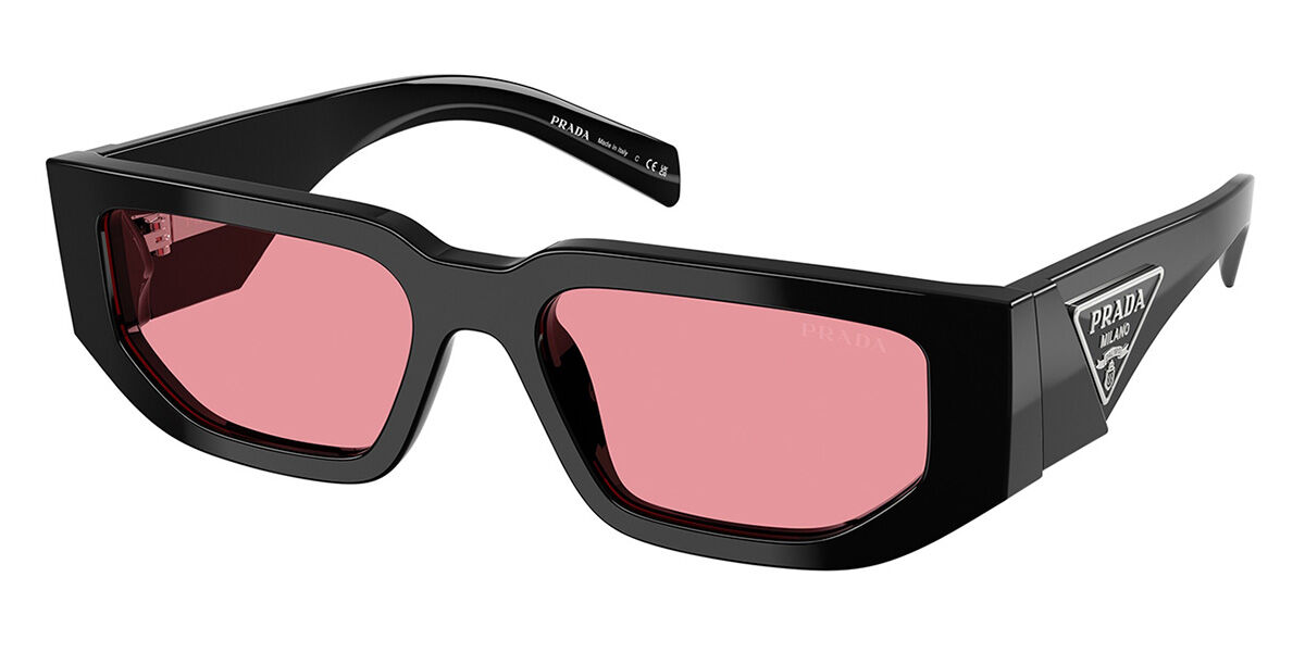 Prada PR 09ZSF Asian Fit 16K30L, Black frame, Pink lenses