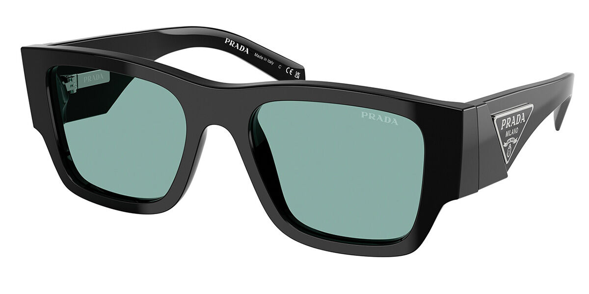 Prada PR 10ZSF Asian Fit 16K40K, Black frame, Petrol Green lenses
