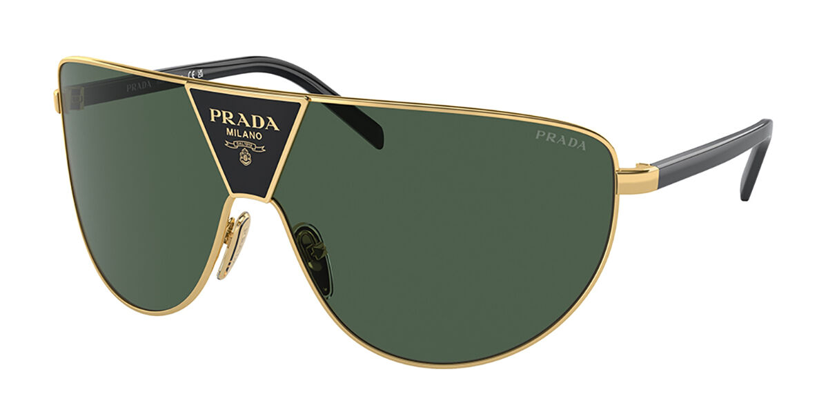 Prada PR 69ZS Asian Fit 5AK05V, Gold frame, Green lenses