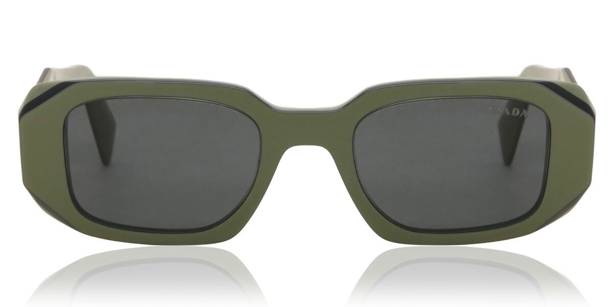 Prada PR 17WS Asian Fit 13N5S0, Green frame, Dark Grey lenses