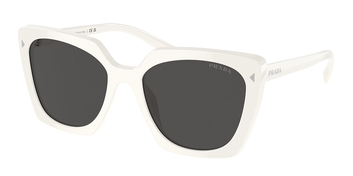 Prada PR 23ZSF Asian Fit 1425S0, White frame, Dark Grey lenses