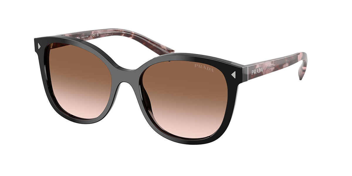 Prada PR 22ZSF Asian Fit 28F90P, Black frame, Gradient Brown lenses