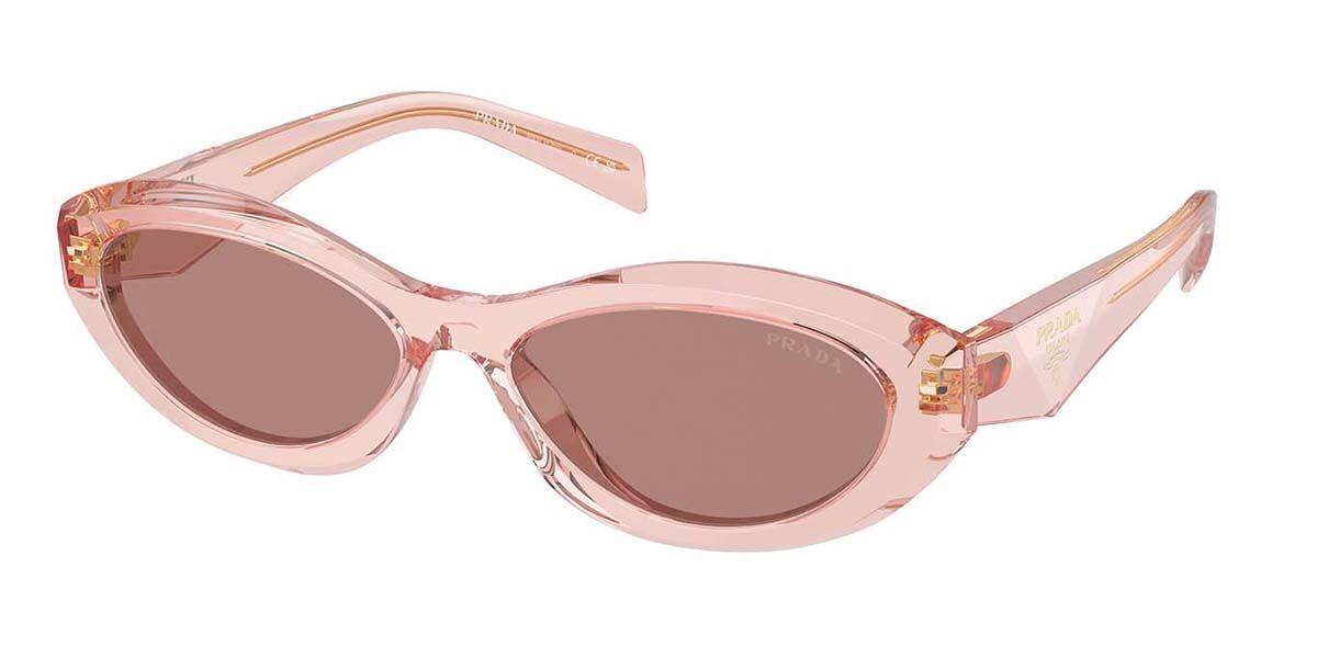 Prada PR 26ZSF Asian Fit 19Q10D, Pink frame, Light Brown lenses