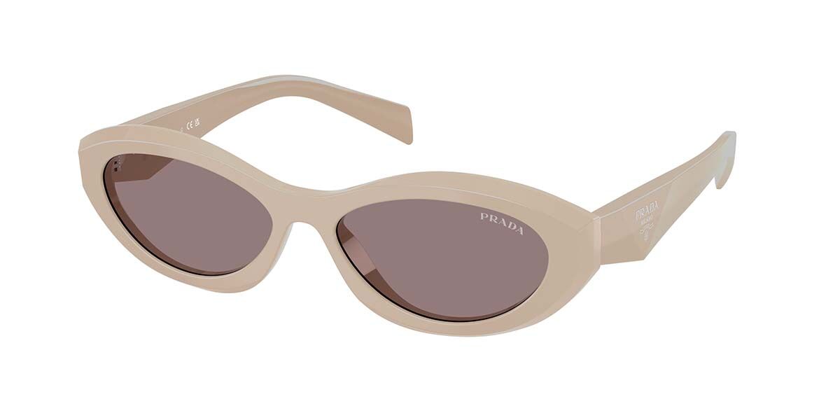 Prada PR 26ZSF Asian Fit 25B6X1, Brown frame, Dark Purple lenses