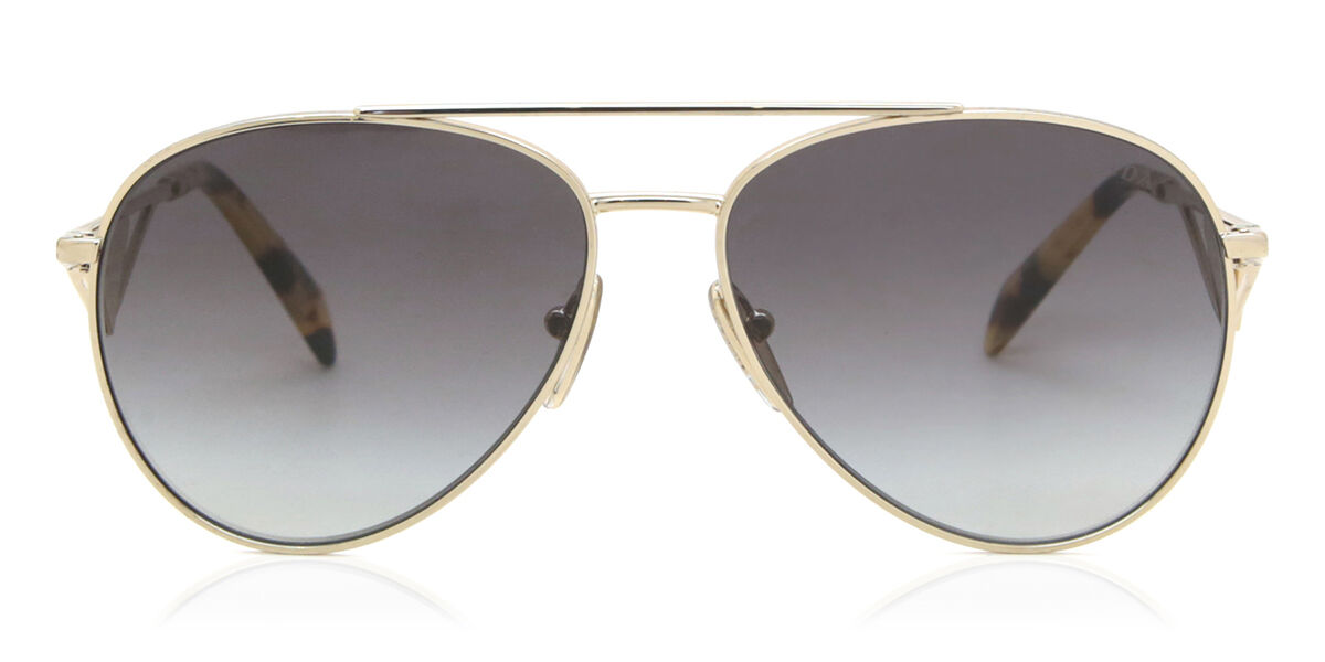 Prada PR 73ZS Asian Fit ZVN5D1, Gold frame, Gradient Grey lenses