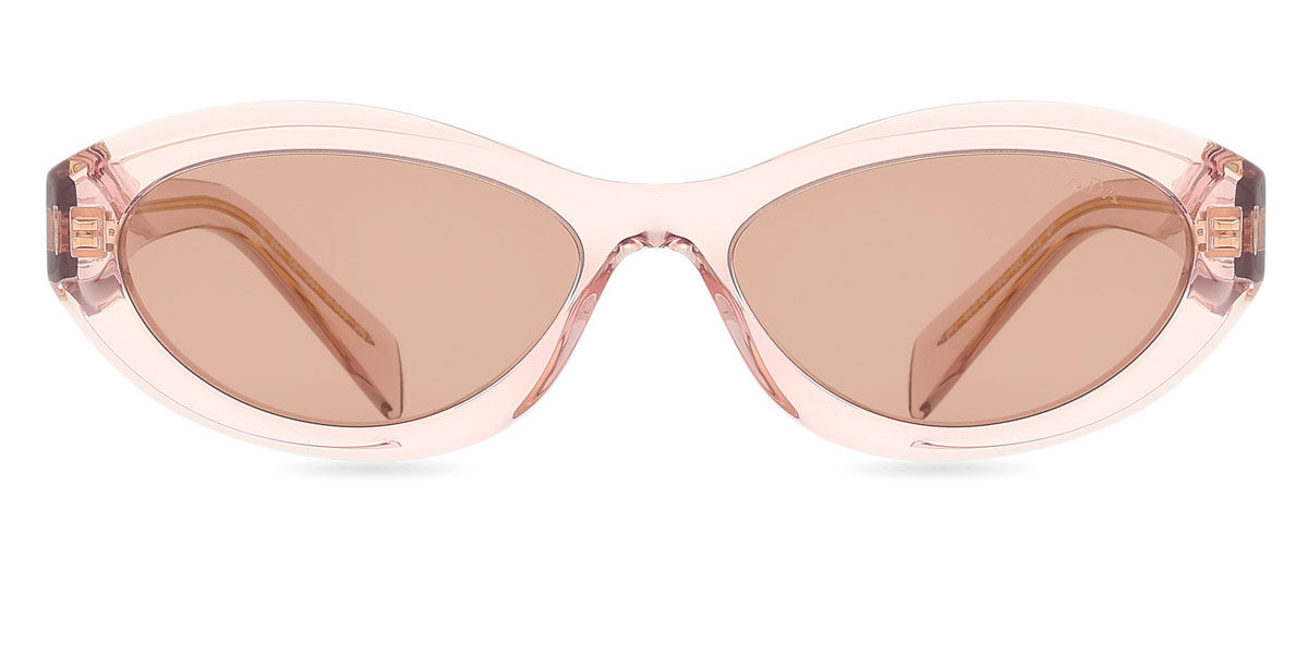 Prada PR 26ZS 19Q10D, Pink frame, Light Brown lenses
